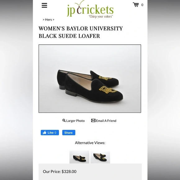 JP Crickets Baylor University women’s size 7 suede loafer in excellent condition - Picture 2 of 4